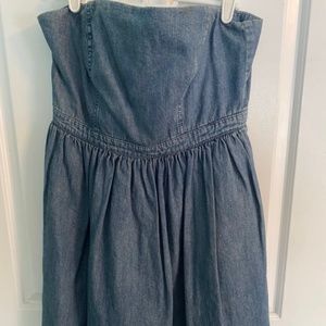 Free People Denim Strapless Mini Dress, Size 6